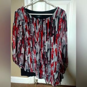 2/$16 Tops Agb black red and white dress top in large